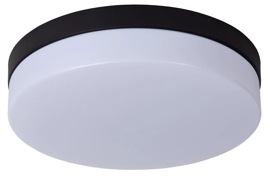 Lucide BISKIT - Flush ceiling light Bathroom - Ø 28 cm - LED - 1x18W 2700K - IP44 - Black - off